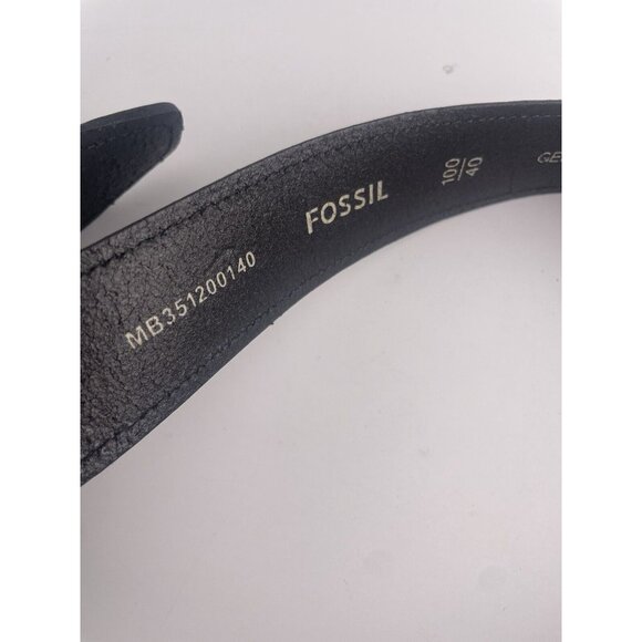 FOSSIL Men's Genuine Leather Black Belt w/Silver Metal Buckle Size 100/40 - Picture 10 of 15